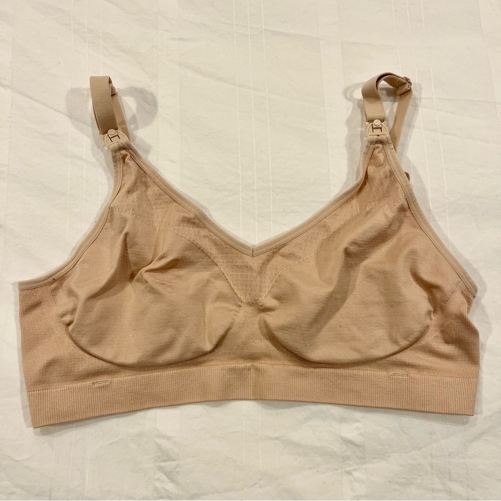 Bravado Basics Maternity Nursing Bra Seamless Unpadded Tan Nude Size L